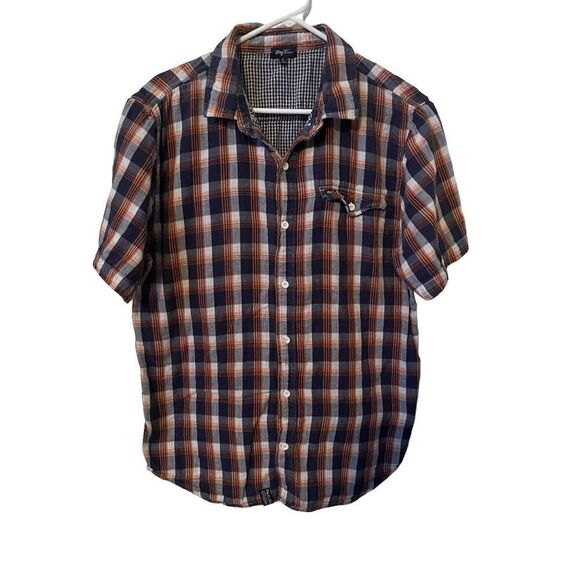 LRG Wovens Mens Multicolor Cotton Double Gauze Plaid Button-Up Shirt Size XL - Picture 1 of 13